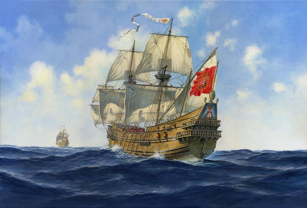 Imagem mostra como foi o navio Nuestra Señora de las Maravillas em seu auge (Foto: Allen Exploration)