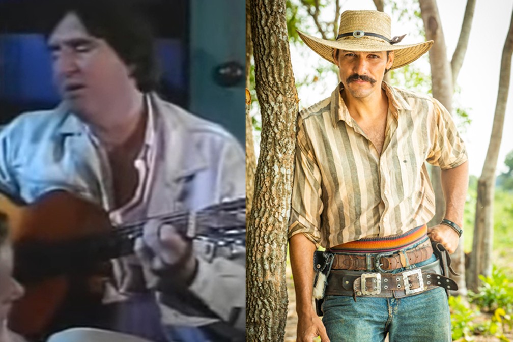 Tibério, que foi o papel de Sérgio Reis na primeira versão de Pantanal, ficará a cargo do cantor sertanejo Guito. — Foto: Divulgação/Rede Manchete - Globo/João Miguel Júnior