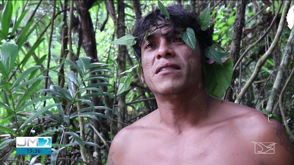 Laércio Guajajara fala sobre o trabalho constante travado pelos Guardiães da Floresta no Maranhão — Foto: Reprodução/TV Mirante