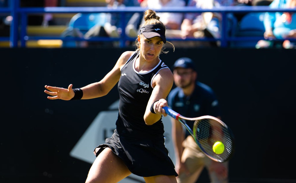 Bia Haddad Maia em partida contra Petra Kvitova — Foto: Robert Prange/Getty Images