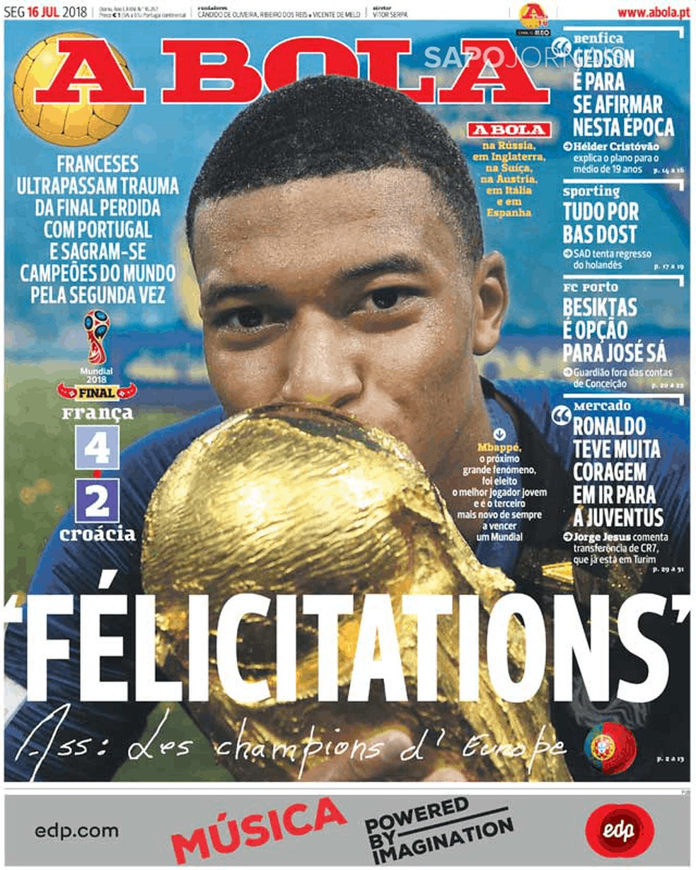 Capa A Bola França campeã (Foto: Reprodução)
