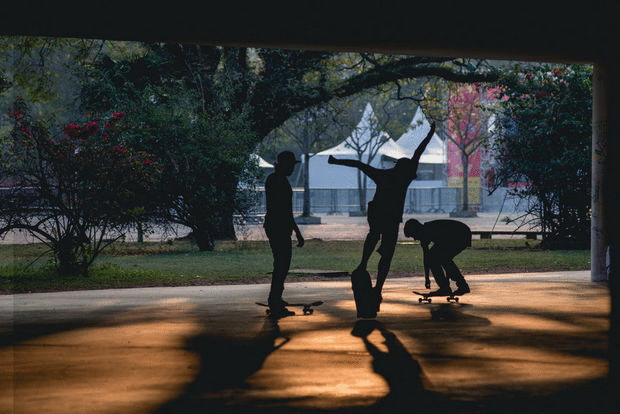 GIF - sequência skate, 60 anos do Parque Ibirapuera (Foto: Marcelo Brandt/G1)