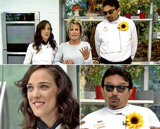 Adriana Birolli e Falcão estão na primeira Panela de Pressão do Super Chef (Foto: Mais Você / TV Globo)
