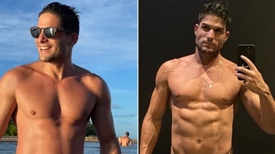 Ex-BBB André Martinelli mostra tanquinho após perder 5 kg; compare