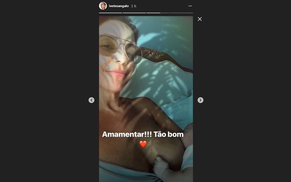 Ivete postou vídeo amamentando uma das gêmeas (Foto: Reprodução/Instagram)