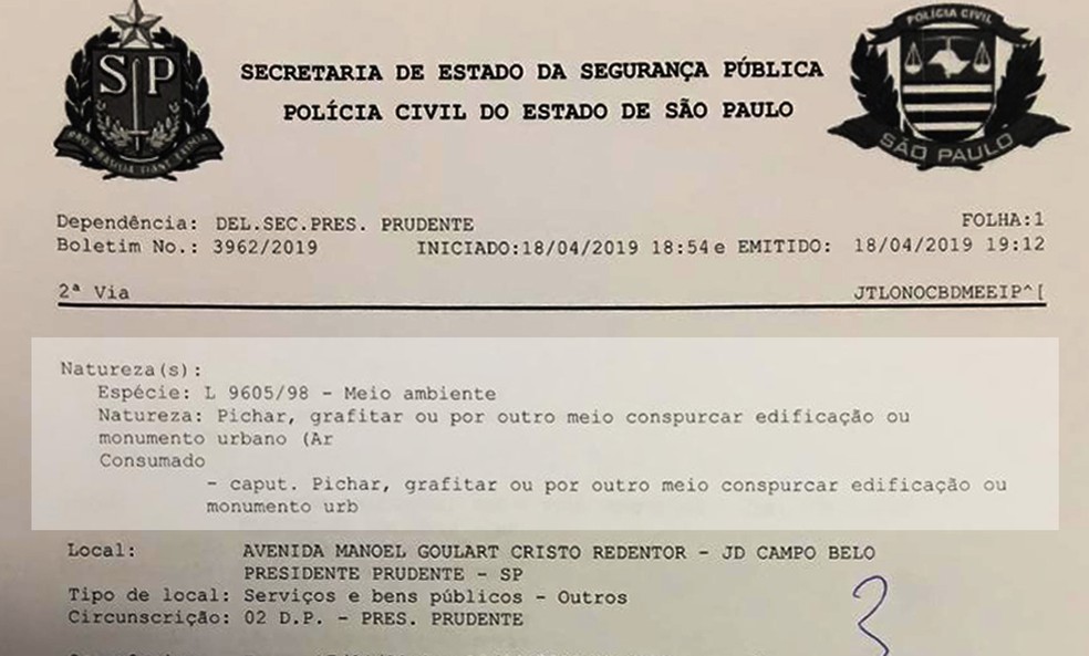 Fato foi registrado na Delegacia Participativa da Polícia Civil — Foto: Reprodução