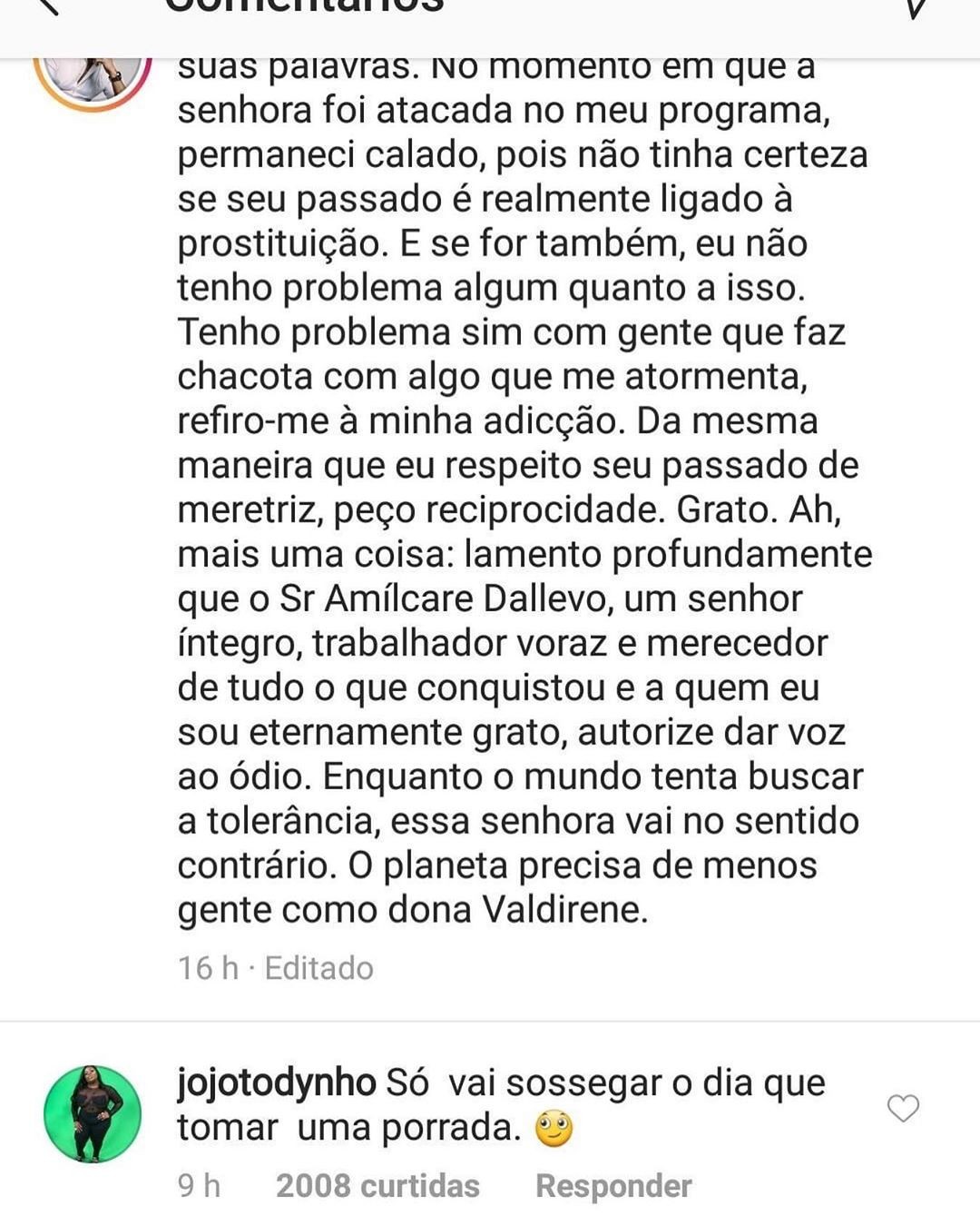 Jojo Todynho dá indireta a Val Marchiori (Foto: Reprodução/Instagram)