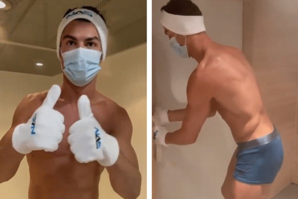 Cristiano Ronaldo a caminho da crioterapia (Foto: Reprodução/Instagram)