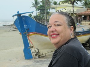 Dulcineia Fão, moradora de Itanhaém lembra várias gravações da novela (Foto: Mariane Rossi/G1)