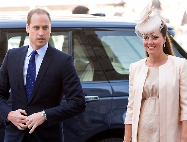 William e Kate durante as comemorações pelos 60 anos do reinado da rainha Elizabeth II. Bebê estava previsto para nascer entre os dias 13 e 14 de julho (Foto: Getty Images)