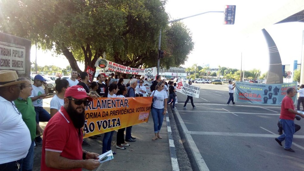 Manifestação ocorre no Centro Cívico, em Boa Vista (Foto: Marcelo Marques/G1 RR)