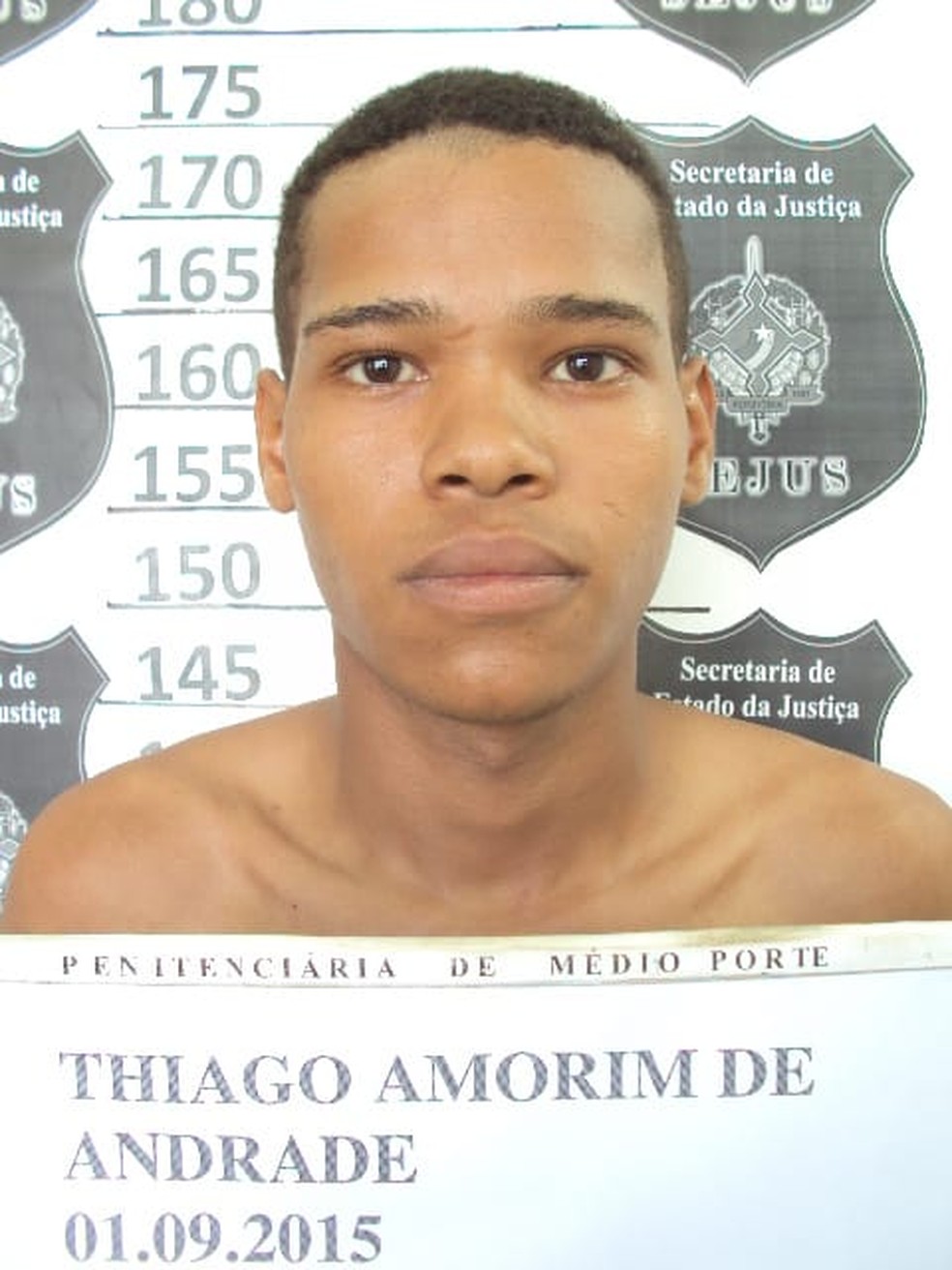 Thiago Amorim de Andrade detento que fugiu do presídio em Porto Velho — Foto: Sejus/Divulgação