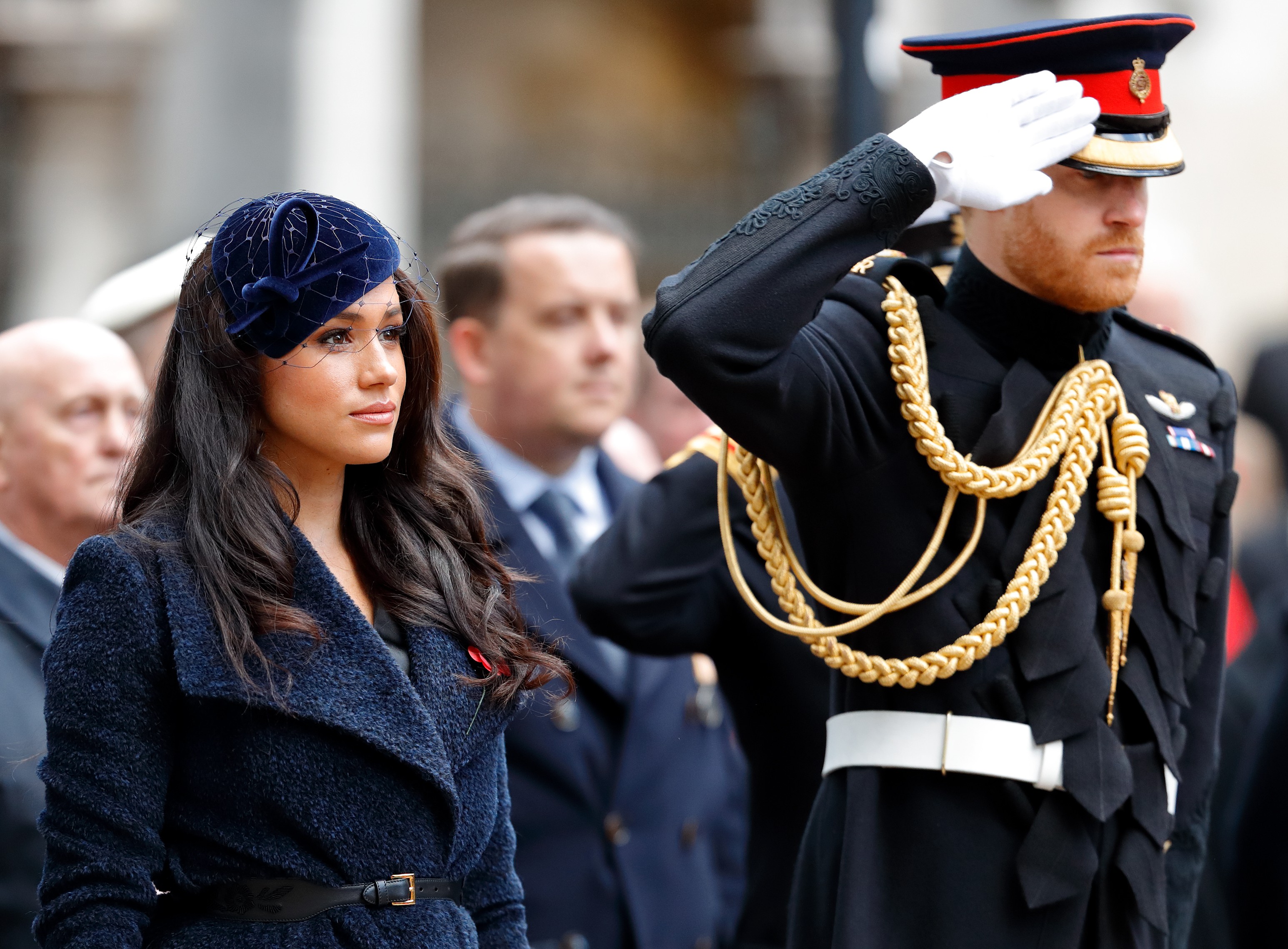 A atriz Meghan e o Príncipe Harry em evento da realeza britânica em novembro de 2019 (Foto: Getty Images)