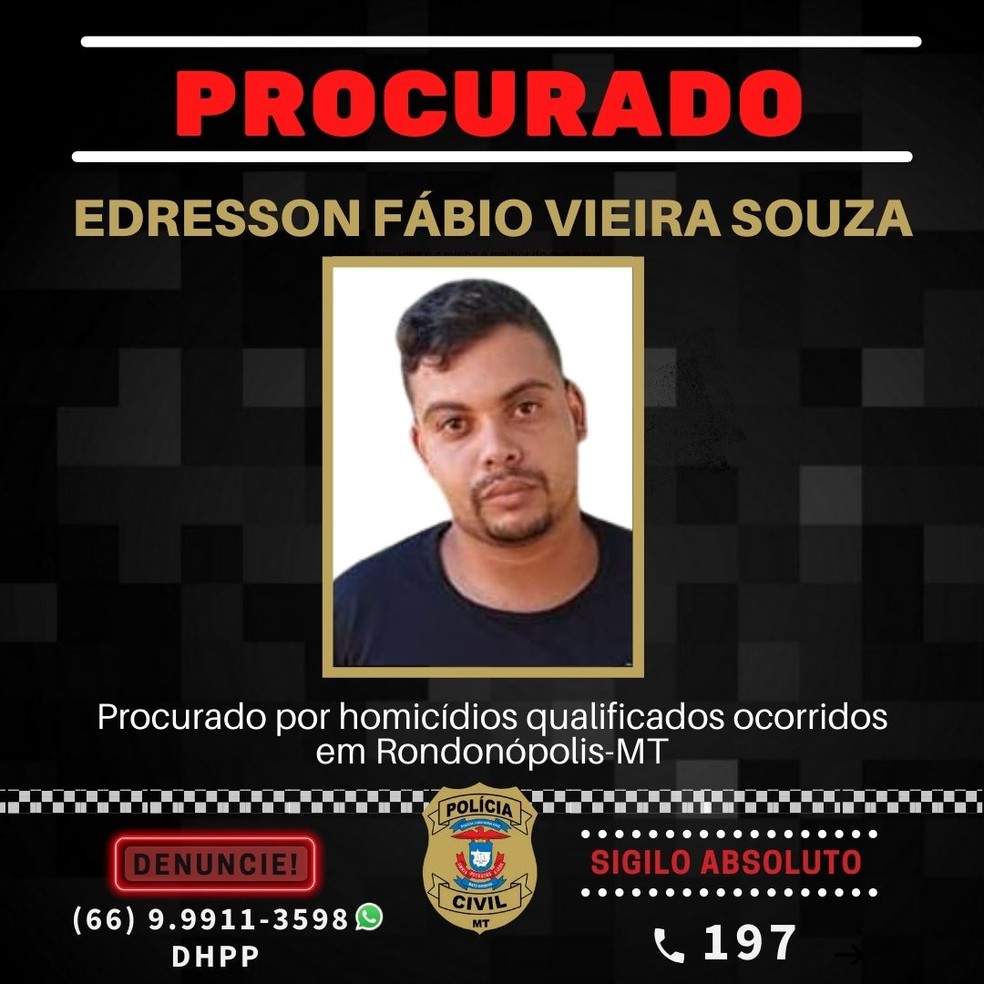 Edresson Fábio Vieira de Souza é apontado como autor do assassinato de Jadson Ramalho de Oliveira, de 55 anos. — Foto: Polícia Civil