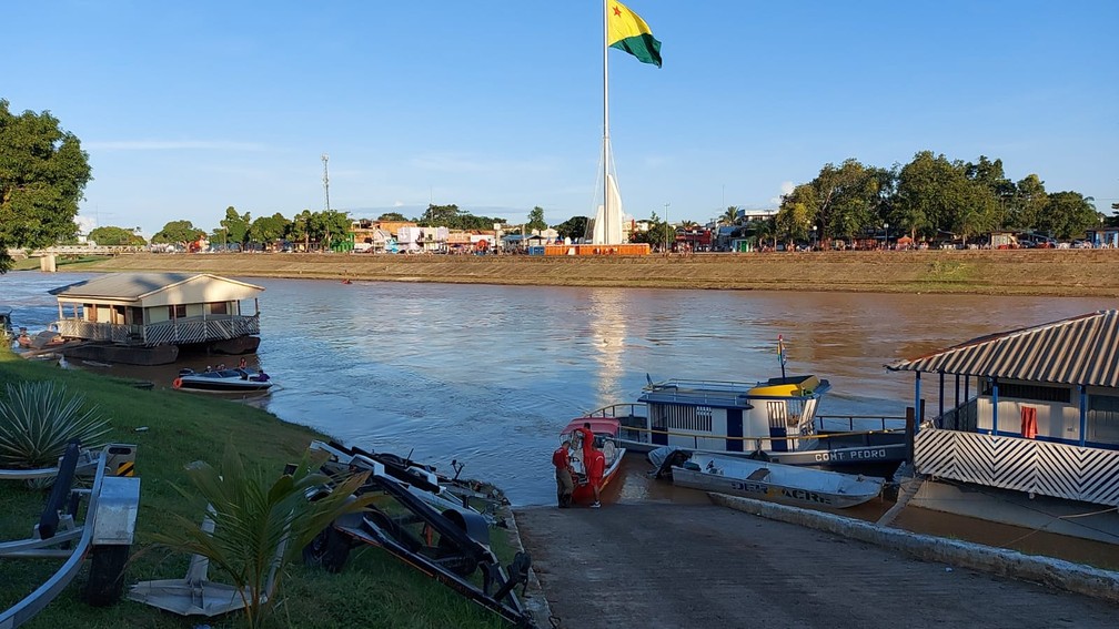 Rio Acre mede 11,17 metros na capital  e Defesa Civil se prepara para ampliar monitoramento nos bairros  — Foto: Arquivo pessoal 