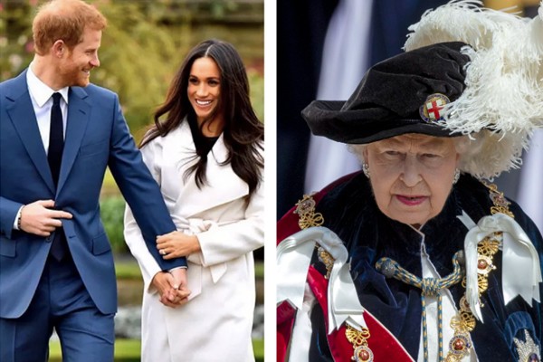 Prince Harry, Meghan Markle and Queen Elizabeth II (Photo: Getty Images)