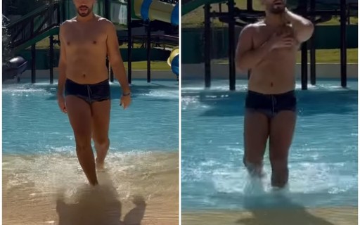 Gil do Vigor sensualiza em parque aquático ao som de "Sereia", de Roberto Carlos