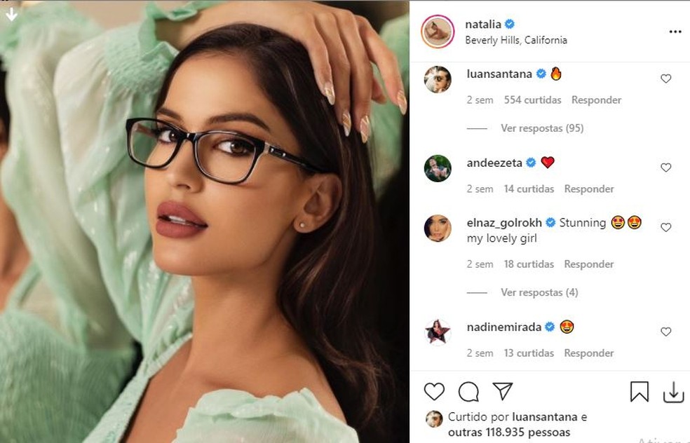 Natalía Barulích anunciou chegada ao Brasil nas redes — Foto: Reprodução/Instagram