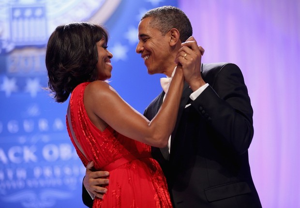 Michelle e Barack Obama no baile da posse (Foto: Getty Images)