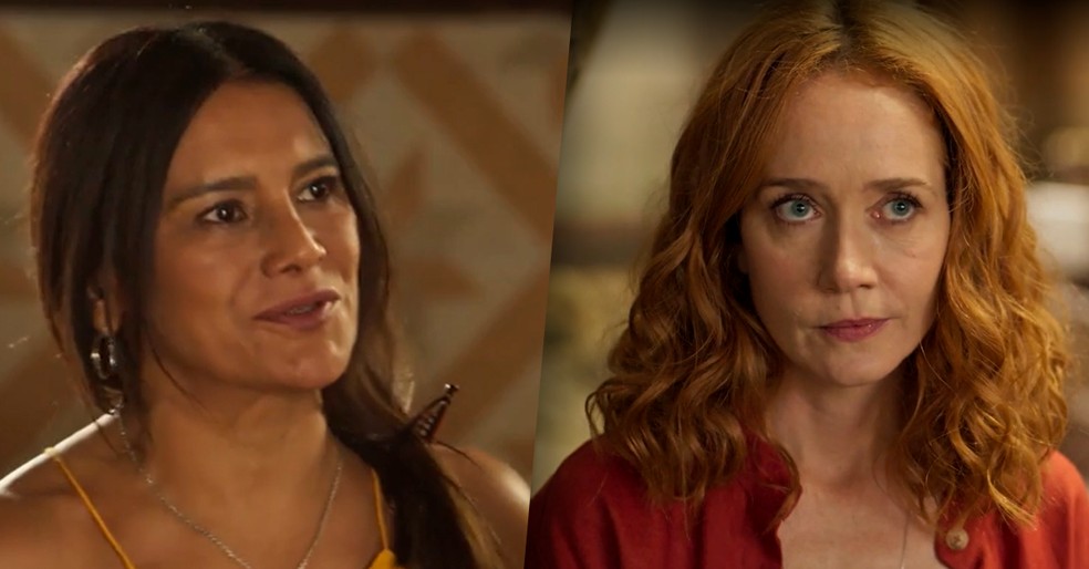 Filó (Dira Paes) e Irma (Camila Morgado) em 'Pantanal' — Foto: Globo