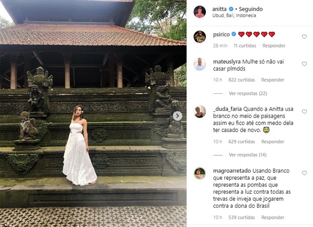Fãs brincam sobre suposto novo casamento de Anitta em Bali (Foto: Reprodução/Instagram)