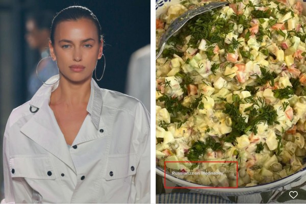 Irina Shayk e a salada polêmica (Foto: Reprodução/Instagram)