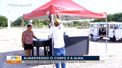 Ambulantes esperam vender bem durante evento gospel em Palmas