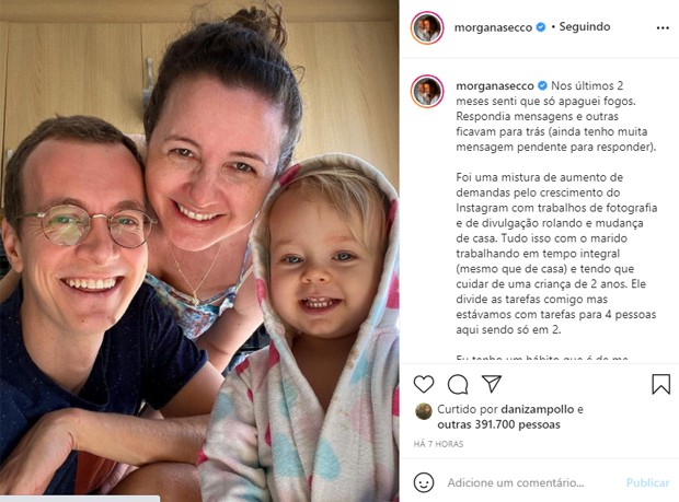 Morgana Secco, mãe da menina Alice, das palavras difíceis, desabafa na web (Foto: Reprodução/Instagram)