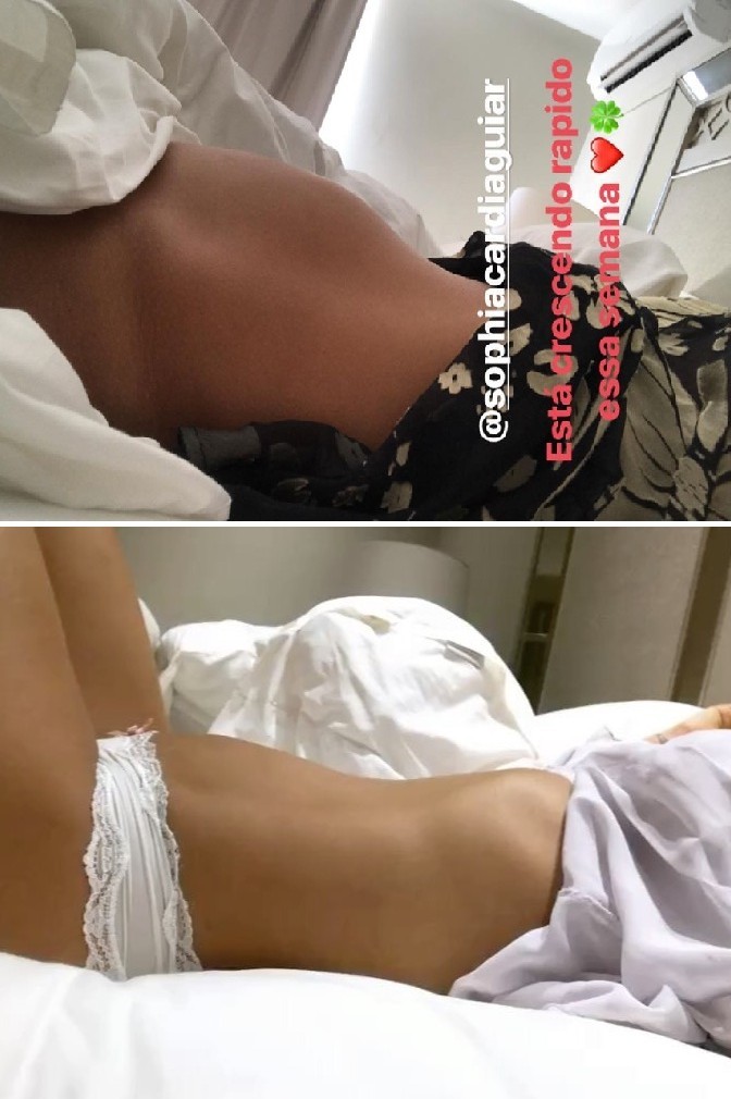 Compare o crescimento da barriga de Mayra Cardi (Foto: Reprodução/Instagram)