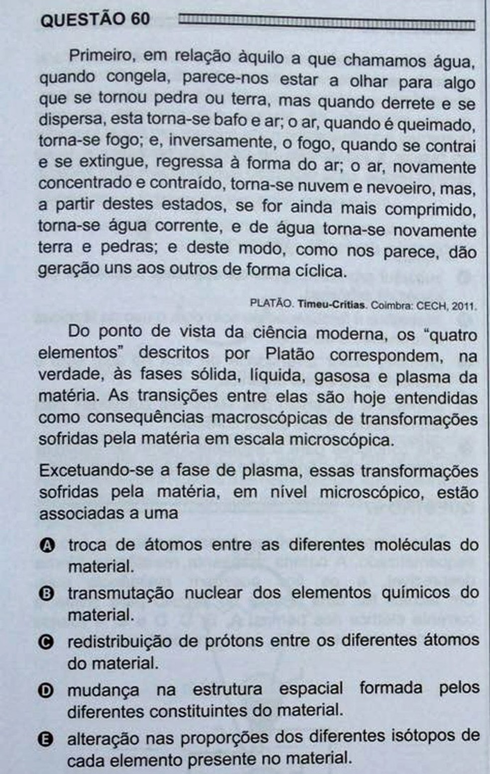 ENEM 2016 - 1º DIA - PROVA BRANCA - QUESTÃO 60 (Foto: G1 )