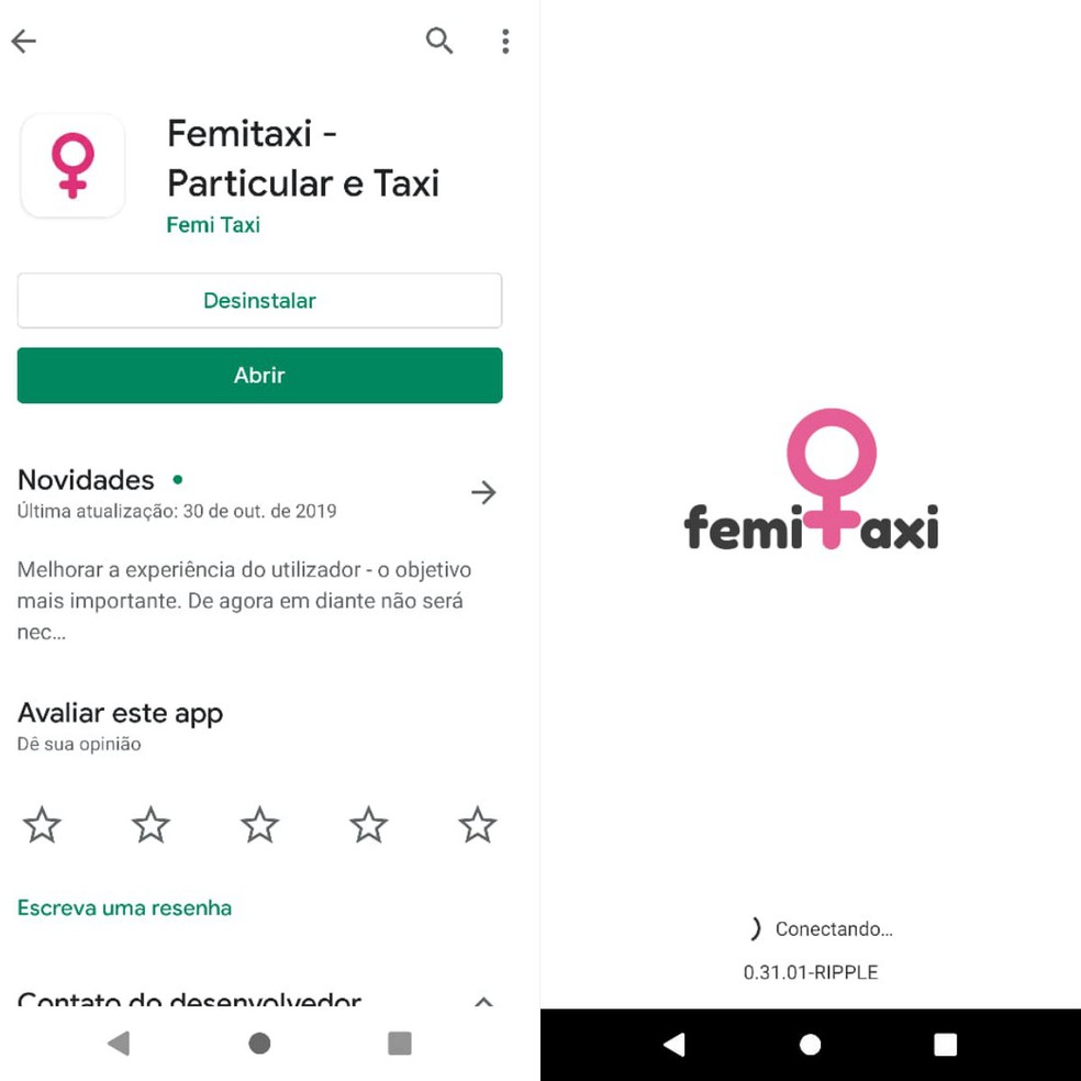 FemiTaxi foi o primeiro app lançado com serviço exclusivo para mulheres no Brasil — Foto: Reprodução/Clara Fabro