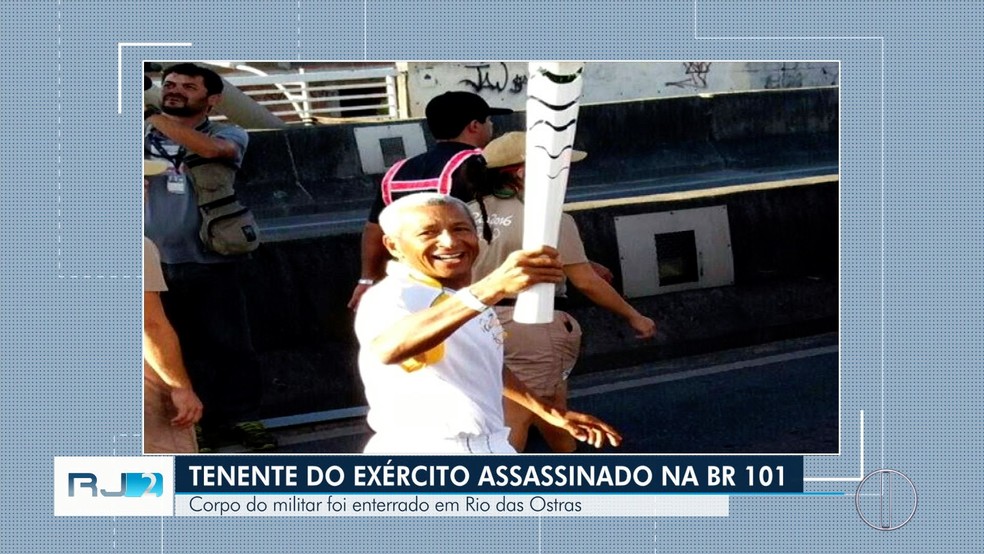 Tenente do ExÃ©rcito morto no RJ era atleta e jÃ¡ carregou a tocha olÃ­mpica â€” Foto: ReproduÃ§Ã£o | Inter TV