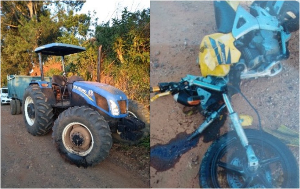 Jovens morrem em colisão lateral entre trator e moto em estrada vicinal em Buri (SP) — Foto: Arquivo Pessoal 