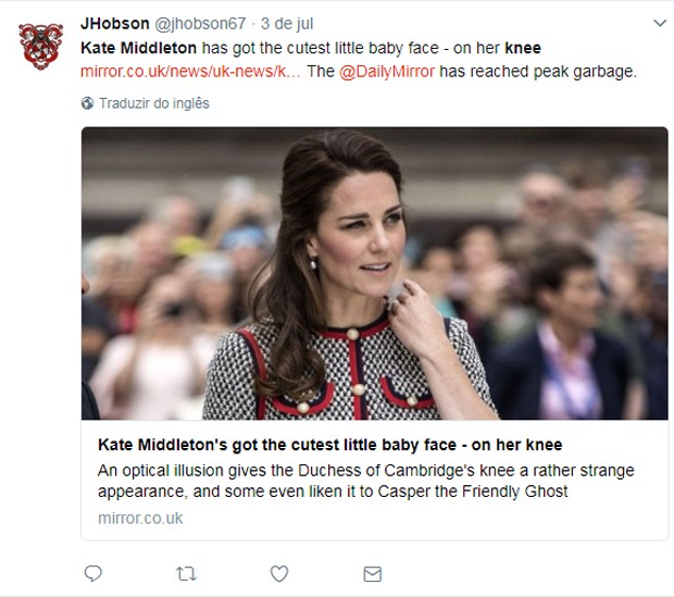 Joelhos de Kate Middleton chamam a atenção na web (Foto: Reprodução)