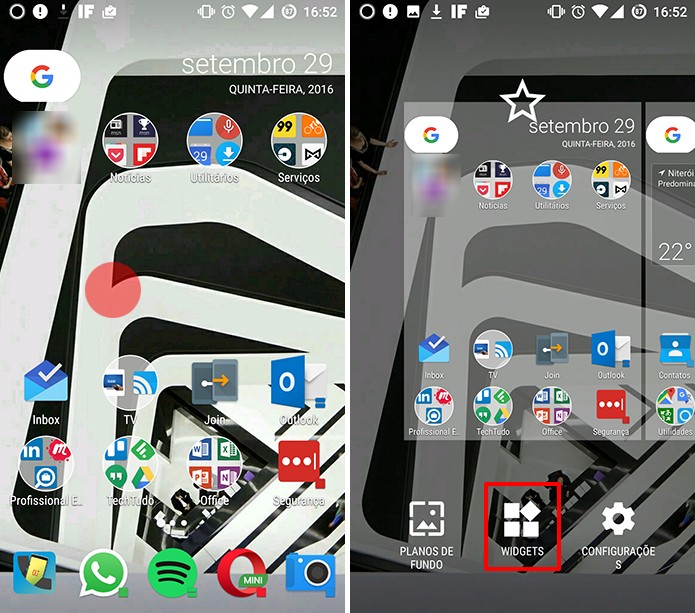 OneDrive para Android pode ter atalho para pasta fixado como widget (Foto: Reprodução/Elson de Souza)