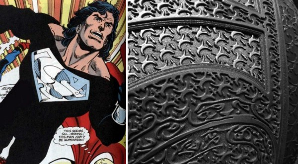 O Superman com uniforme negro nos quadrinhos e a foto de Henry Cavill (Foto: Reprodução/Instagram)