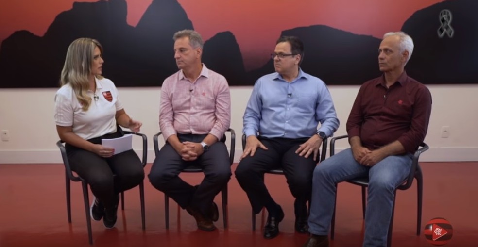 Landim, Dunshee e Belotti falam com a Fla TV &mdash; Foto: Reprodu&ccedil;&atilde;o