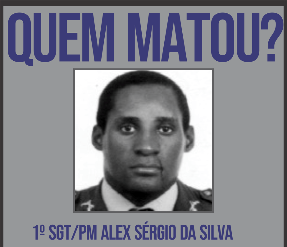 O cartaz com pedido de pistas sobre os assassinos do sargento Alex Sérgio da Silva