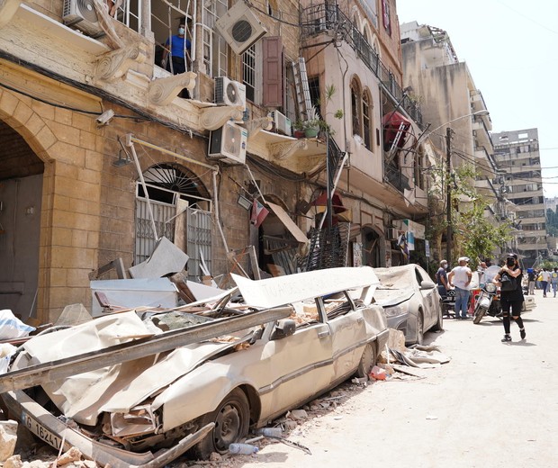 Foto feita em 6 de agosto pela equipe do Unicef mostra destruição após explosão em Beirute (Foto: UNICEF/Fouad Choufany)