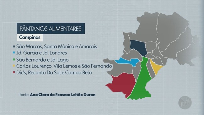 Unicamp mapeia regiões de Campinas com oferta de alimentos menos saudáveis