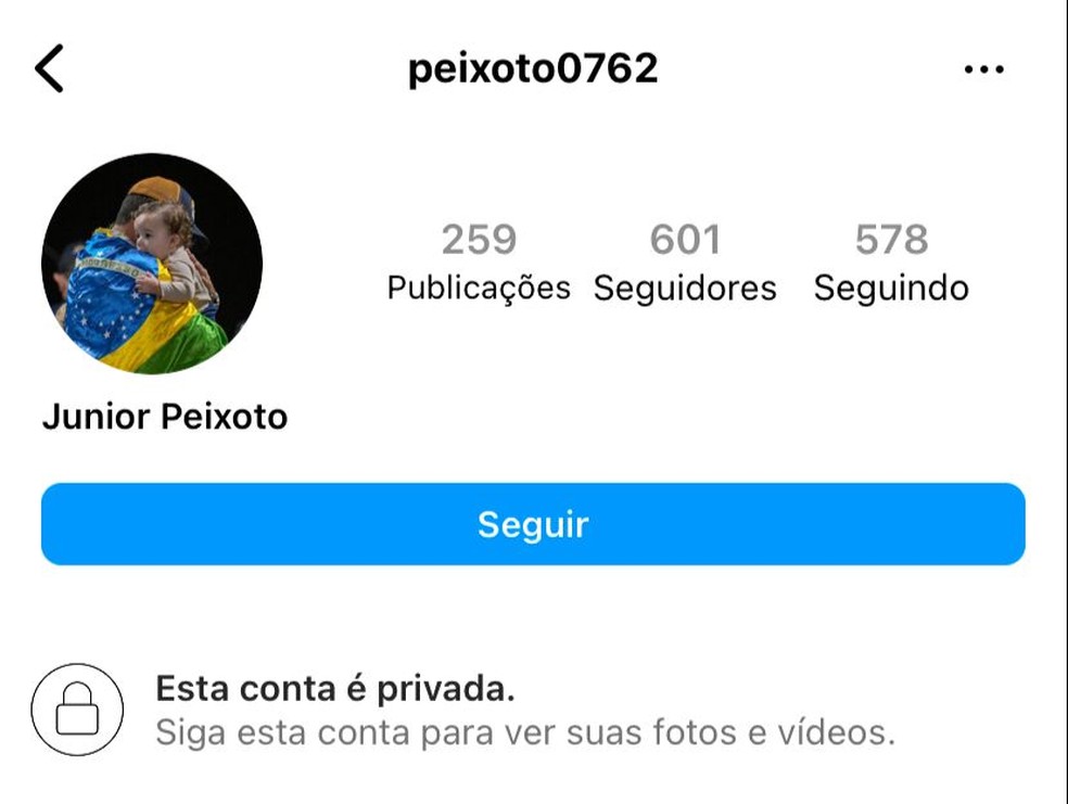 'Patriota do caminhão' tornou privado o Instagram — Foto: Reprodução/Instagram