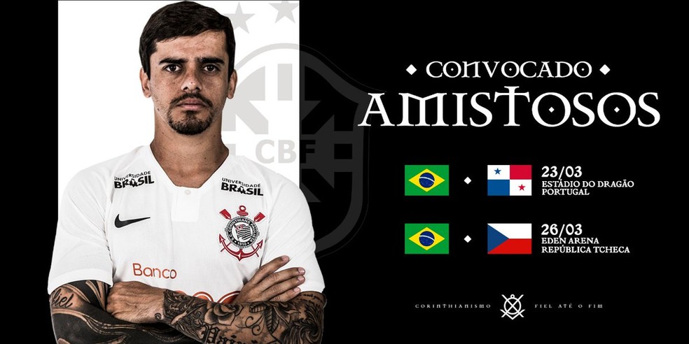 Fagner, do Corinthians, é convocado para o lugar de Daniel Alves — Foto: Reprodução