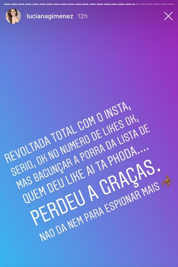 Luciana Gimenez reclama de mudança no Instagram (Foto: Reprodução / Instagram)