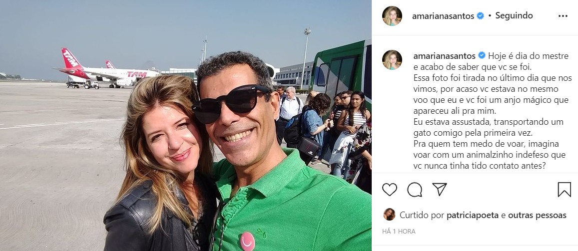 Mariana Santos lamenta morte de Carlos Leça (Foto: Reprodução/Instagram)