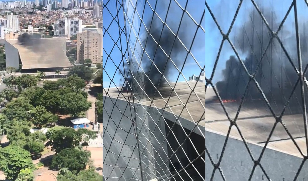 Incêndio atinge Teatro Castro Alves, em Salvador — Foto: Arquivo pessoal