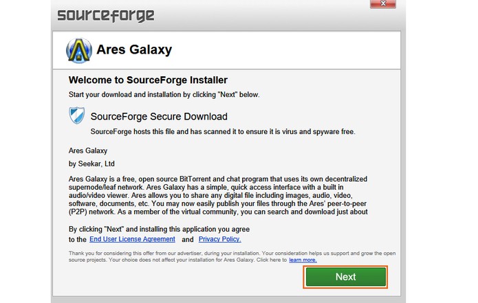 Inicie a instalação do Ares Galaxy no computador (Foto: Reprodução/Barbara Mannara)