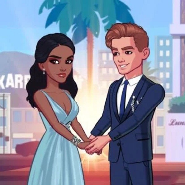 Uma imagem do app de Kim Kardashian com a referência ao casal composto pela atriz Meghan Markle e o Príncipe Harry (Foto: Reprodução)