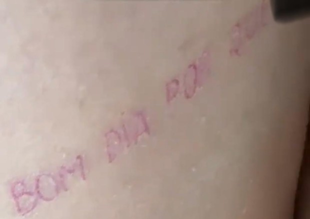 Laura Fernandez tatua meme na pele (Foto: Reprodução / Instagram)