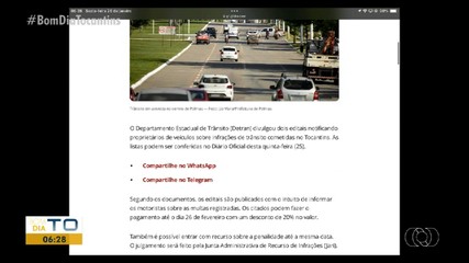 Editais do Detran com notificações para motoristas é destaque no g1 Tocantins
