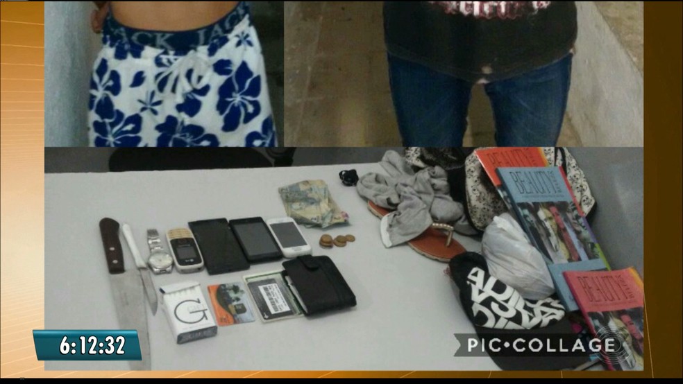 Um casal de foi preso na noite desta terça-feira (7), eles são suspeitos de fazer um arrastão em ônibus, em Campina Grande, Paraíba. (Foto: Reprodução /  Tv Paraíba)